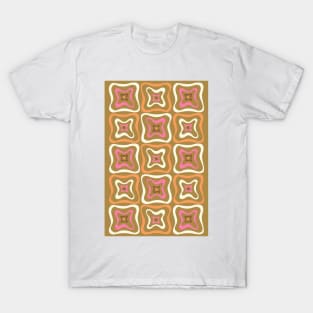 Retro Groovy Pattern Pink, Orange, Brown, Cream 3 T-Shirt